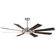 Helm 72 inch Satin Nickel Indoor Ceiling Fan
