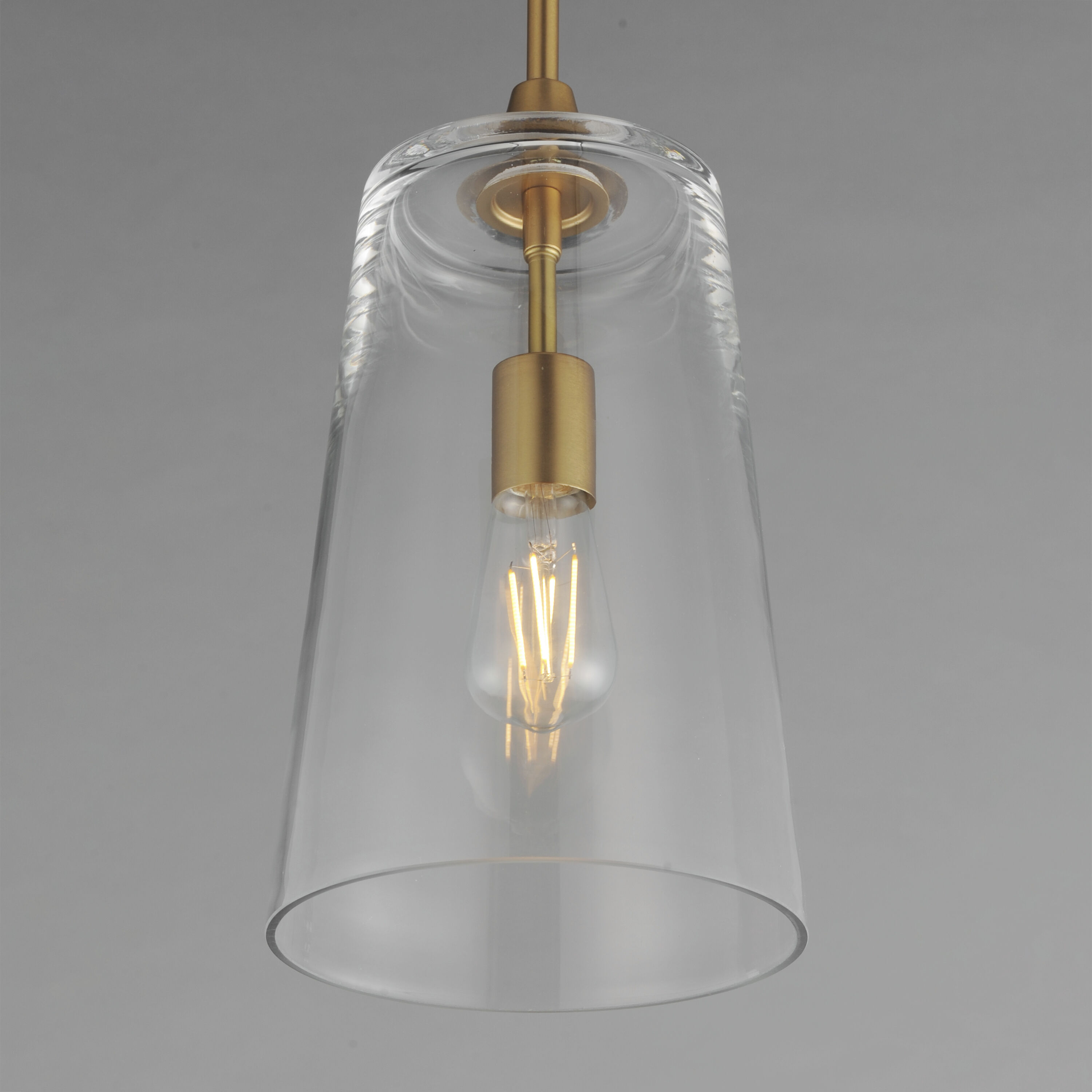 Hudson 1 Light 7.75 inch Natural Aged Brass Single Pendant Ceiling Light in Clear