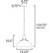 Dawn 1 Light 15.25 inch White and Satin Brass Single Pendant Ceiling Light