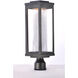 Salon LED 19.5 inch Black Outdoor Pole/Post Mount in Clear Ribbed
