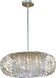 Arabesque 9 Light 24 inch Golden Silver Single Pendant Ceiling Light in 50, Beveled Crystal, G9 Frost Xenon