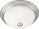 Essentials - 584x 1 Light 12 inch Satin Nickel Flush Mount Ceiling Light in Marble