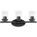 Corona 3 Light 19 inch Black Bath Vanity Wall Light in Clear