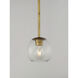 Branch 1 Light 7 inch Natural Aged Brass Single Pendant Ceiling Light