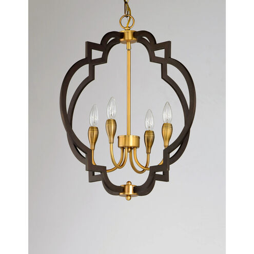 Crest 4 Light 22 inch Oil Rubbed Bronze/Antique Brass Chandelier Ceiling Light