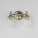 Swirl 2 Light 14 inch Satin Champagne Bath Vanity Wall Light in Sienna