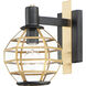 Heirloom 1 Light 10.75 inch Black and Burnished Brass Outdoor Wall Mount