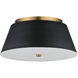Miles LED 16 inch Black and Natural Aged Brass Flush Mount Ceiling Light