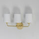 Bristol 3 Light 20.75 inch Satin Brass Bath Vanity Wall Light