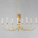 Paloma 8 Light 36 inch Gold Leaf Chandelier Ceiling Light