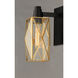 Norfolk 1 Light 13.25 inch Black and Burnished Brass Outdoor Wall Mount