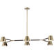 Carlo LED 24 inch Dark Bronze, Leather, Heritage Brass Chandelier Ceiling Light
