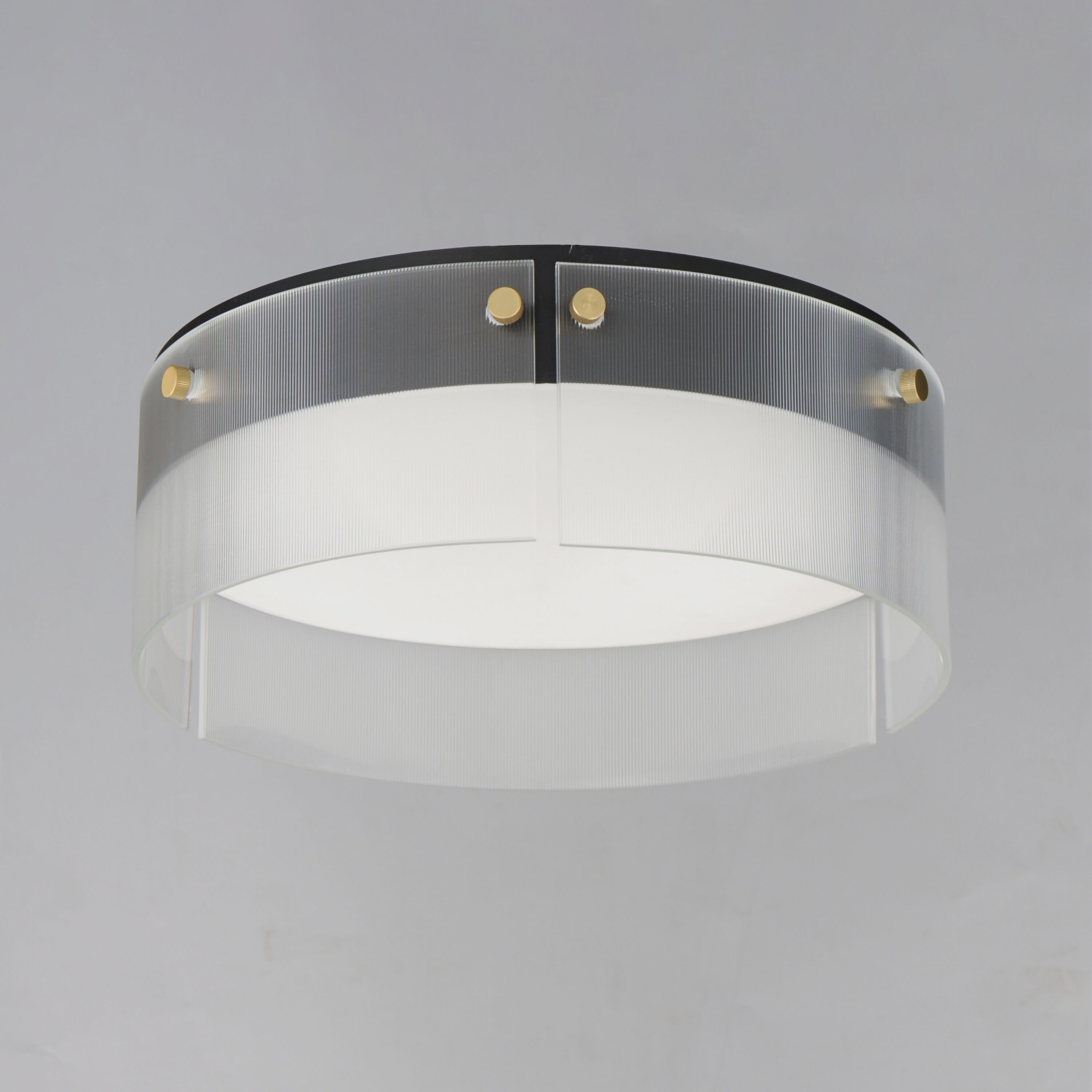 Spectre LED 16.5 inch Black and Natural Aged Brass Flush Mount Ceiling Light