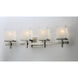 Tetra 4 Light 30 inch Satin Nickel Bath Vanity Wall Light in White Linen