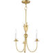 Paloma 3 Light 16 inch Gold Leaf Mini Pendant Ceiling Light