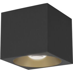 Stout LED 4.75 inch Black Flush Mount Ceiling Light, Indoor/Outdoor