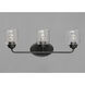 Acadia 3 Light 25 inch Black Bath Vanity Wall Light