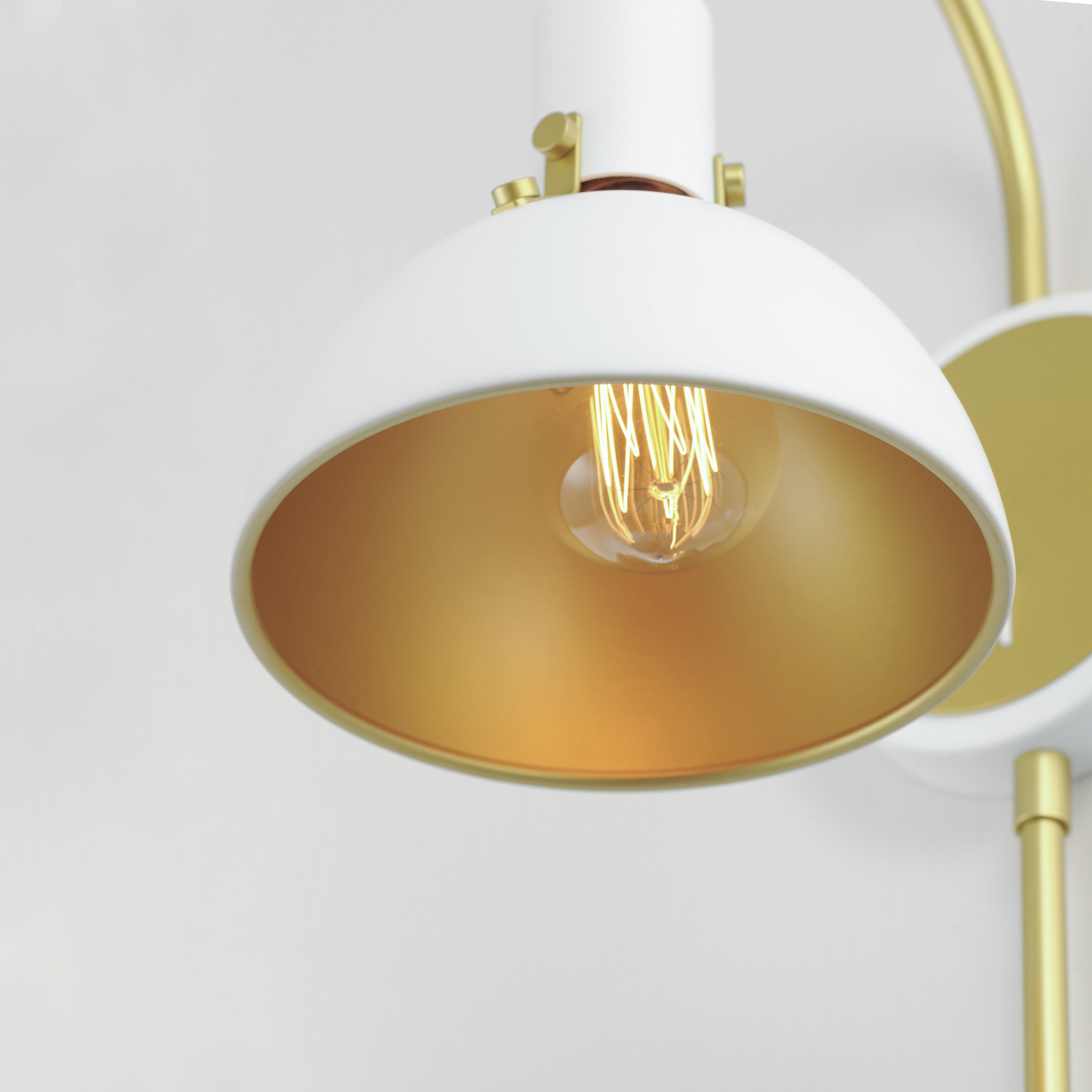 Dawn Wall Sconce Wall Light in White and Satin Brass