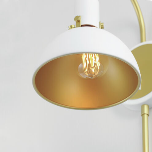 Dawn Wall Sconce Wall Light in White and Satin Brass