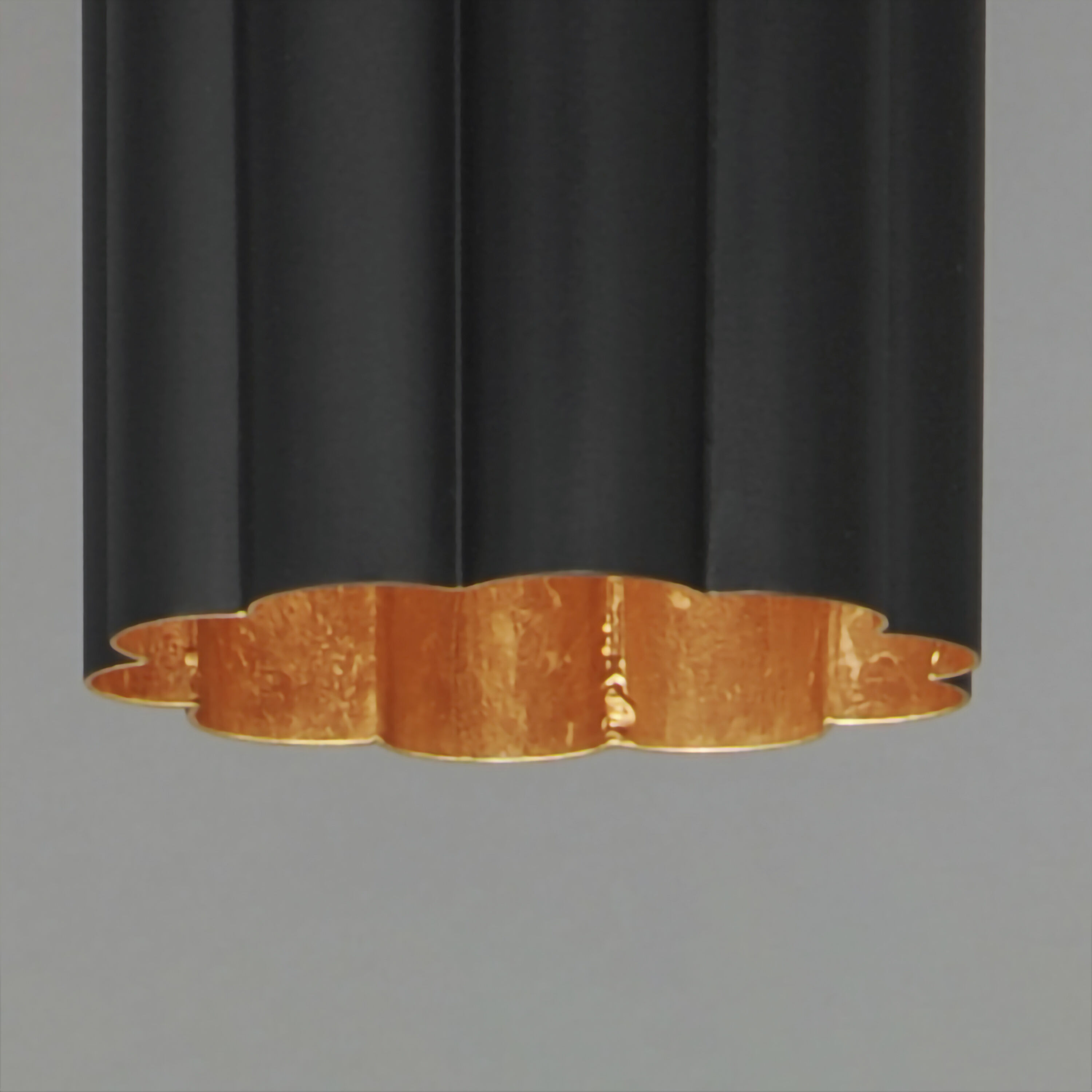 Primrose 1 Light 6 inch Gold Leaf Single Pendant Ceiling Light in Matte Black