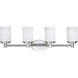 Cylinder 4 Light 29 inch Satin Nickel Bath Vanity Wall Light
