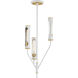 Regent LED 14 inch Light French Gray and Natural Aged Brass Multi-Light Pendant Ceiling Light