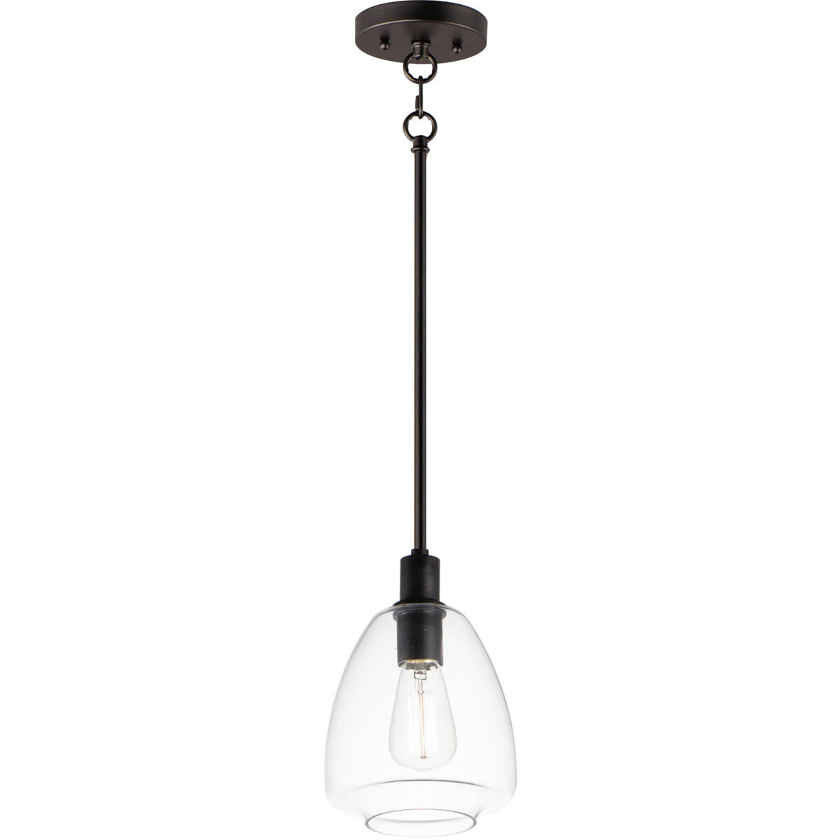 Babylon 1 Light 7.25 inch Black Single Pendant Ceiling Light