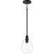 Babylon 1 Light 7.25 inch Black Single Pendant Ceiling Light