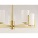Dart 5 Light 26 inch Satin Brass Single-Tier Chandelier Ceiling Light