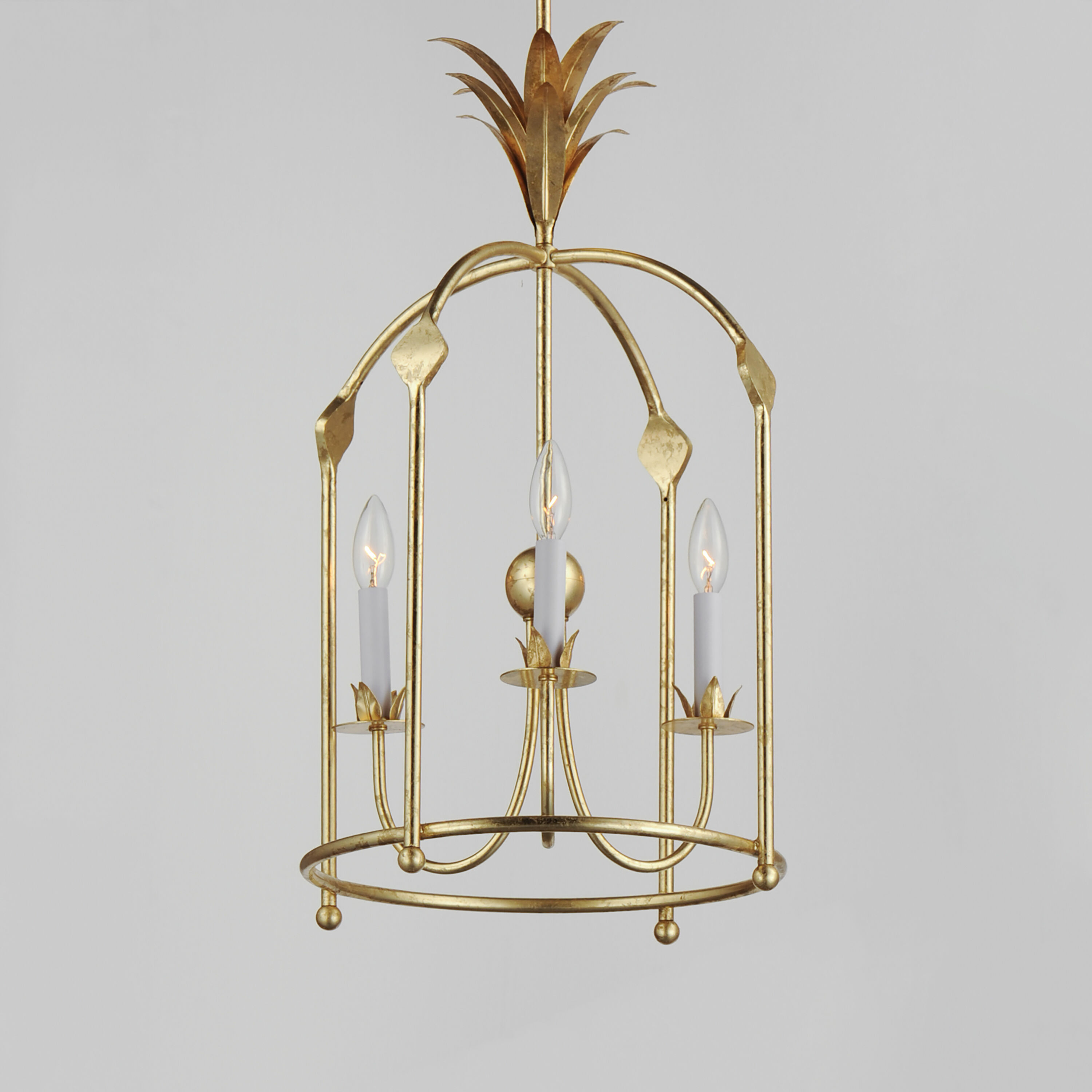 Paloma 3 Light 15 inch Gold Leaf Entry Foyer Pendant Ceiling Light