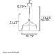 Bandera 4 Light 31 inch Natural Aged Brass Multi-Light Pendant Ceiling Light