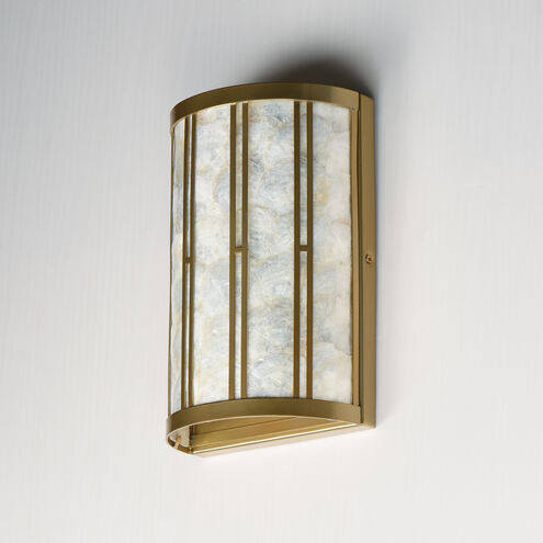 Miramar Wall Sconce Wall Light in Capiz and Natural Aged Brass