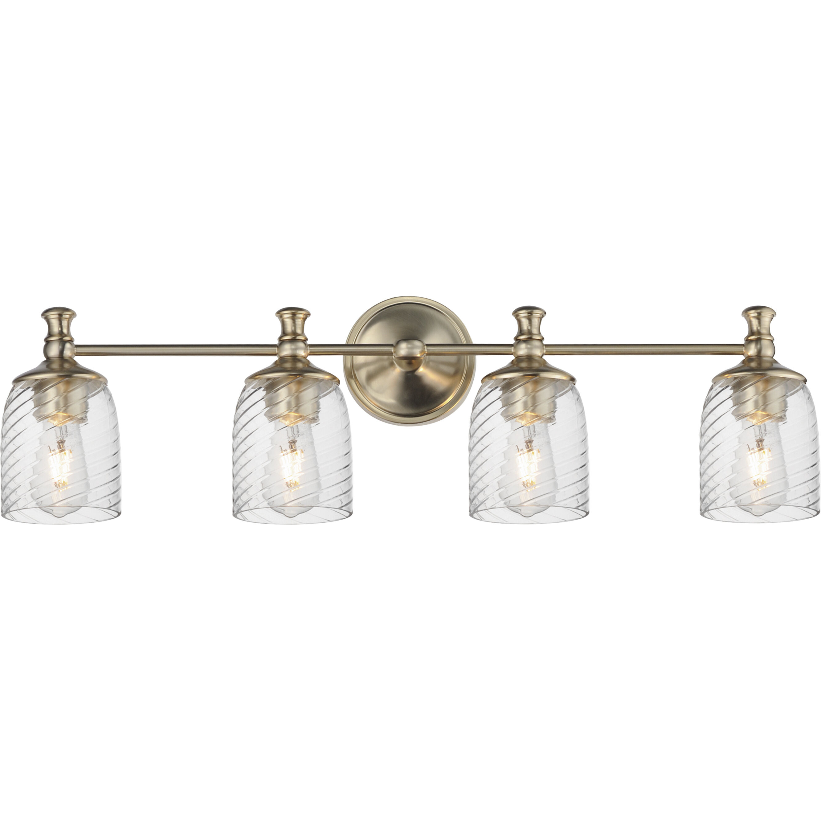 Swirl 4 Light 32.5 inch Satin Champagne Bath Vanity Wall Light