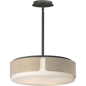 Draughtsman 4 Light 18 inch Natural WoodandCharcoal Flush Mount Ceiling Light in Satin White, Natural Wood and Charcoal