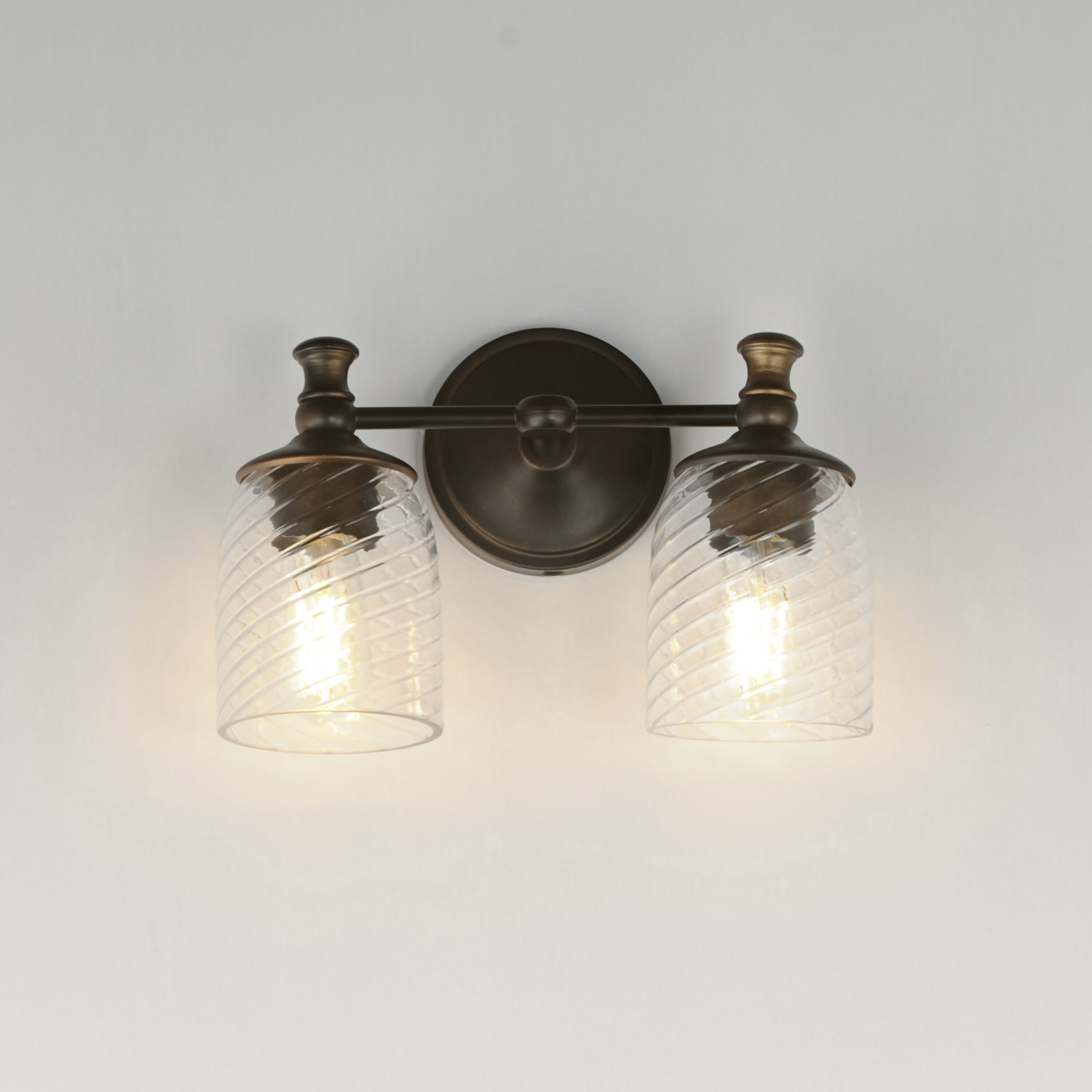 Swirl 2 Light 14 inch Antique Bronze Bath Vanity Wall Light