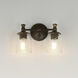 Swirl 2 Light 14 inch Antique Bronze Bath Vanity Wall Light
