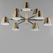 Carlo LED 34 inch Dark Bronze, Leather, Heritage Brass Multi-Tier Chandelier Ceiling Light