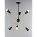 Lovell 6 Light 26 inch Black/Satin Brass Multi-Light Pendant Ceiling Light in Bulb Not Included