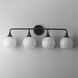 Neve 4 Light 31 inch Black Bath Vanity Wall Light