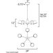 Carlo LED 28 inch Dark Bronze, Leather, Heritage Brass Chandelier Ceiling Light