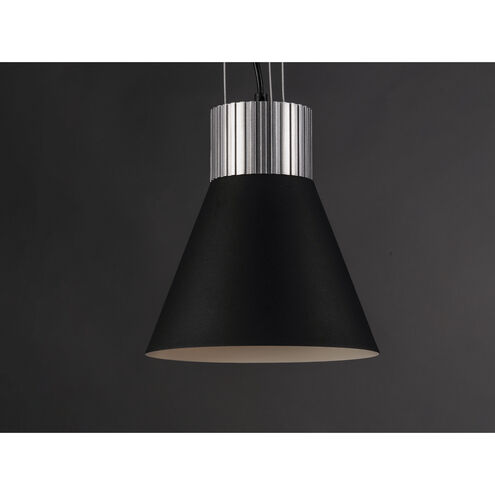 Storehouse LED 9 inch Satin Aluminum/Black Single Pendant Ceiling Light