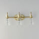 Ava 3 Light 22 inch Natural Aged Brass Bath Vanity Light Wall Light