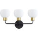 Coraline 3 Light 21.75 inch Bronze and Satin Brass Bath Vanity Wall Light in Bronze/Satin Brass