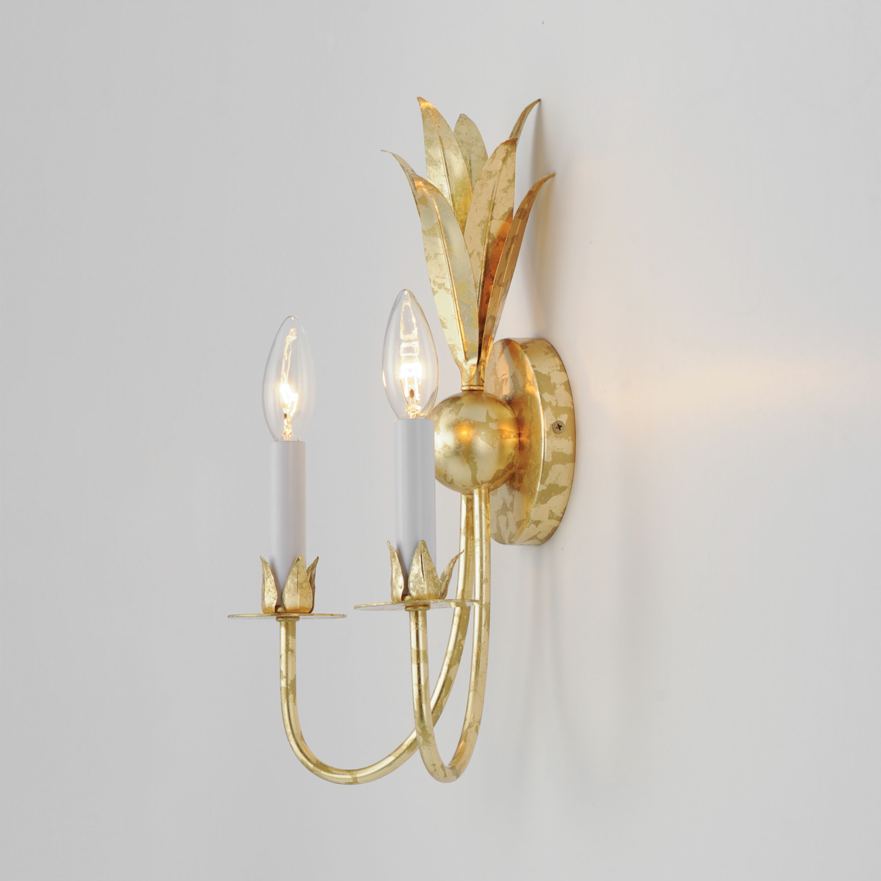Paloma 2 Light 10 inch Gold Leaf Wall Sconce Wall Light