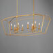 Plumette Linear Pendant Ceiling Light in Gold Leaf