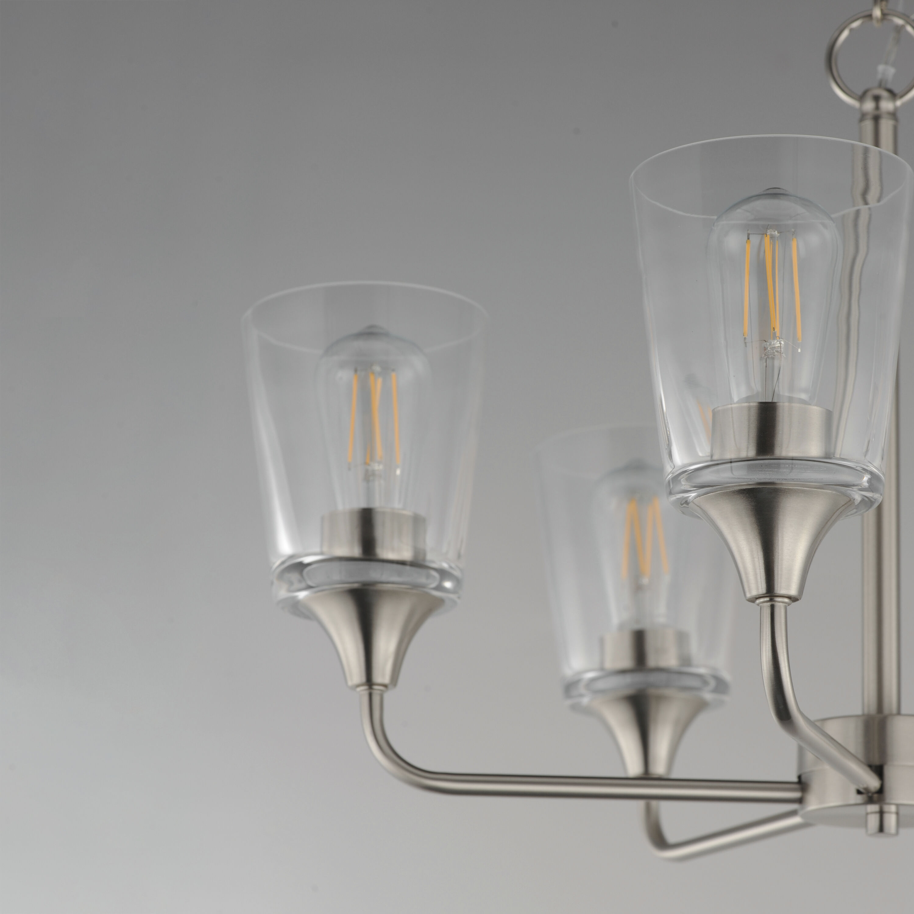 Hudson 5 Light 24 inch Satin Nickel Single-Tier Chandelier Ceiling Light in Clear