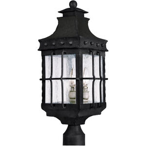 Nantucket 3 Light 23 inch Country Forge Outdoor Pole/Post Lantern