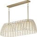 Macrame 3 Light 43.75 inch Gold Linear Pendant Ceiling Light