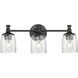 Swirl 3 Light 23 inch Black Bath Vanity Wall Light