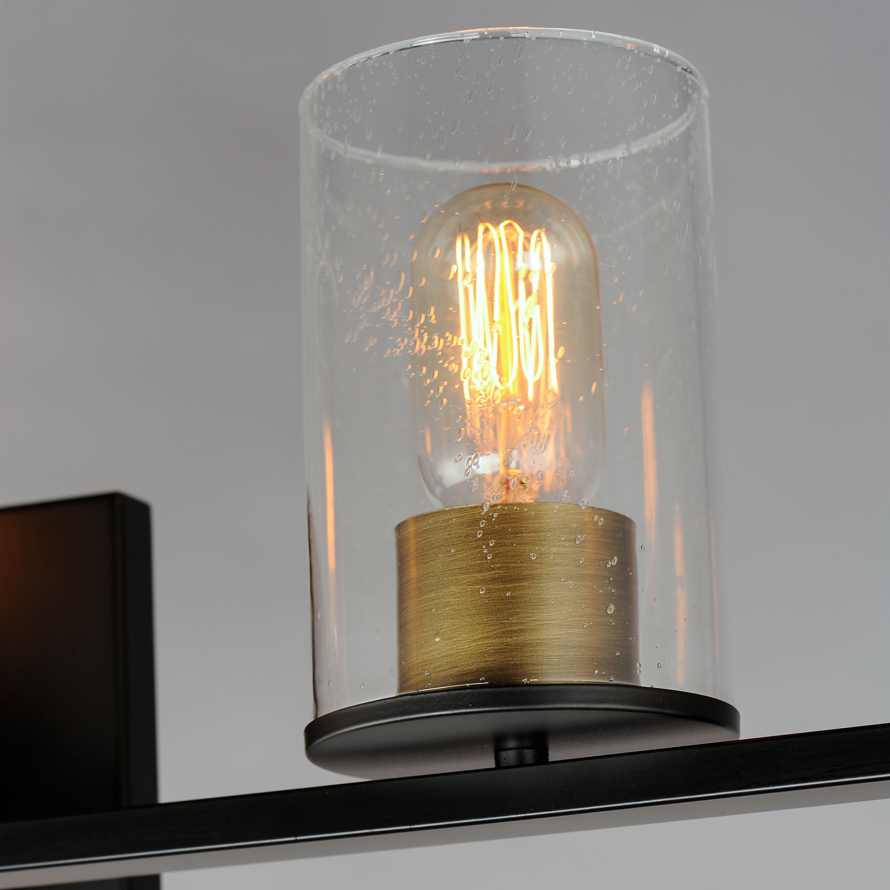 Sleek 5 Light 40 inch Antique Brass/Black Bath Vanity Wall Light